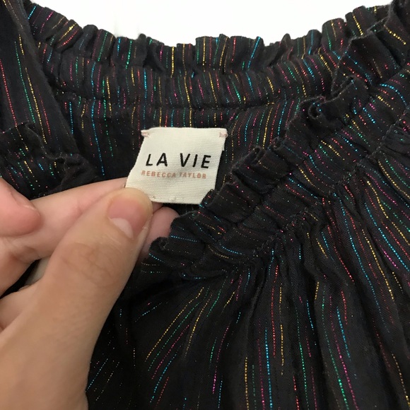 Rebecca Taylor Metallic Lurex Rainbow Stripe Top - Picture 7 of 8
